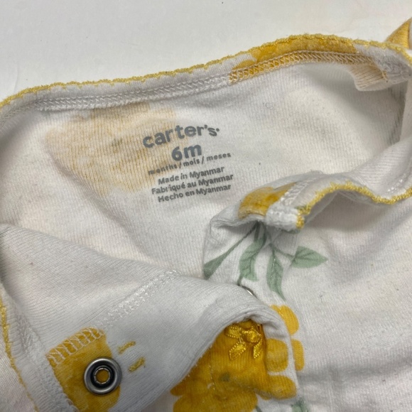 Carter’s Floral Sleeper Pajamas 6 months with hat - Picture 5 of 10